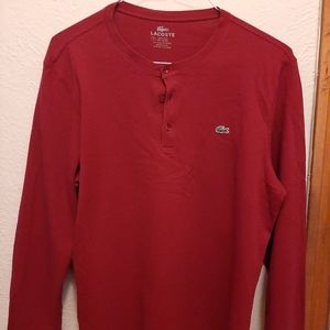 Lacoste red long sleeve shirt